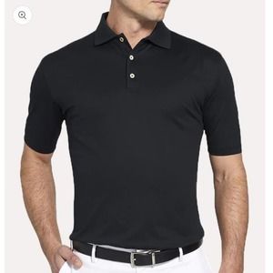 Peter Millar Navy Blue Cotton Lisle Short Sleeve Polo Size Medium